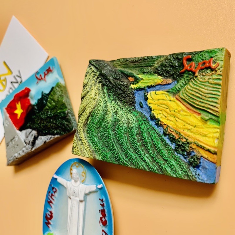Nam châm hít dán dính trang trí tủ lạnh quà tặng lưu niệm Việt Nam hình ảnh Sapa, Vũng Tàu