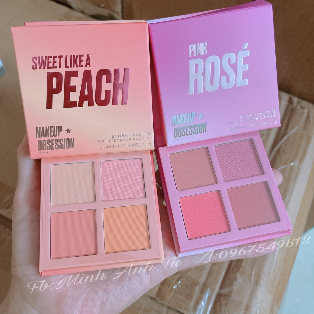 Bảng Má 4 ô Revolution Blush Palette Makeup Obsession Sweet Like A Peach 1.1g [Chính Hãng]