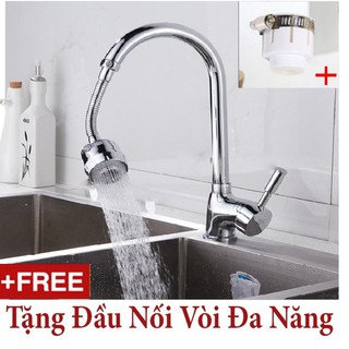 Đầu Vòi Tăng Áp Dài Xoay 360 Độ , 2 Chế Độ Chảy Hot  + Đầu Nối Vòi Nước Đa Năng ( Loại Xịn ) Áp Suất Nước 20 MPA