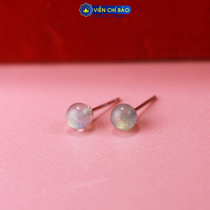 Bông tai bạc nữ đính đá mặt trăng chất liệu bạc 925 thời trang phụ kiện trang sức nữ Viễn Chí Bảo E032