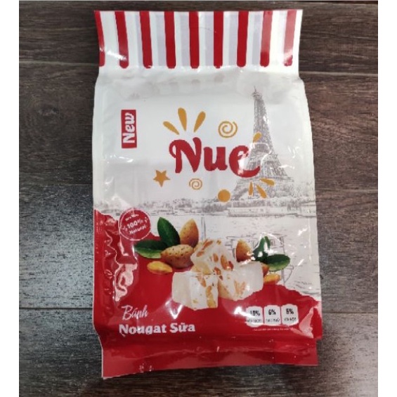 Bánh Nougat Gói 250G - Vị Trà Xanh - Trà Sữa - Kẹo Hạnh Phúc - Ngọt Nhẹ, Dẻo dai