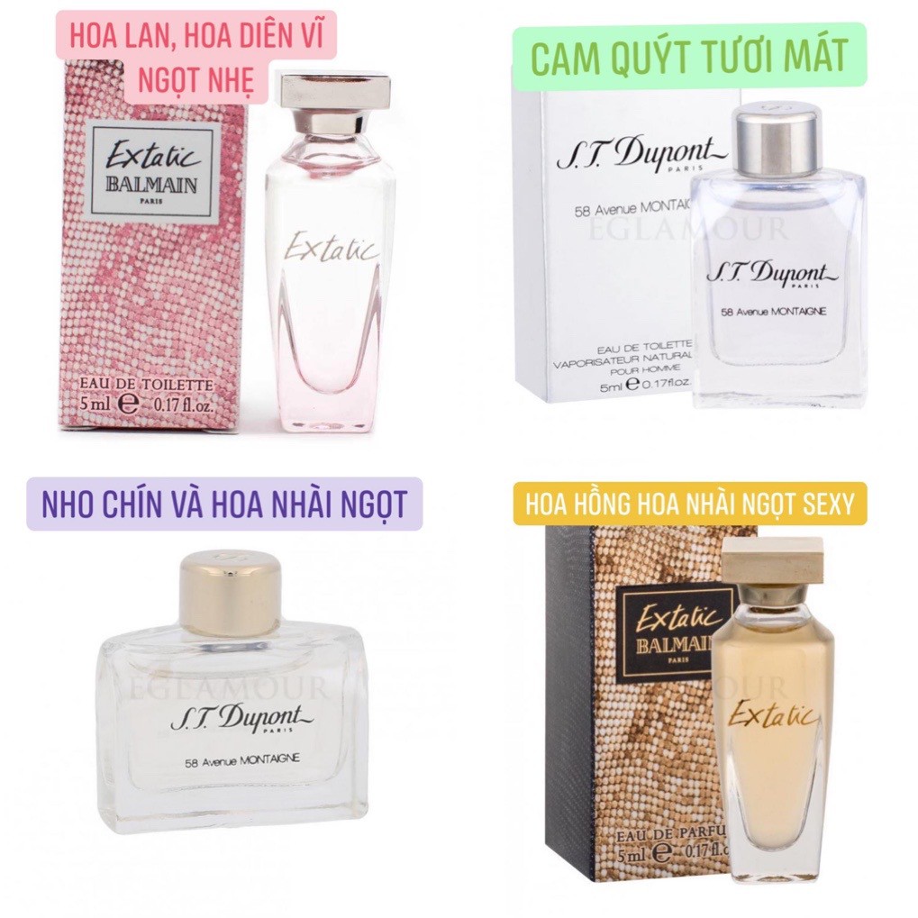Set 4 chai nước hoa mini