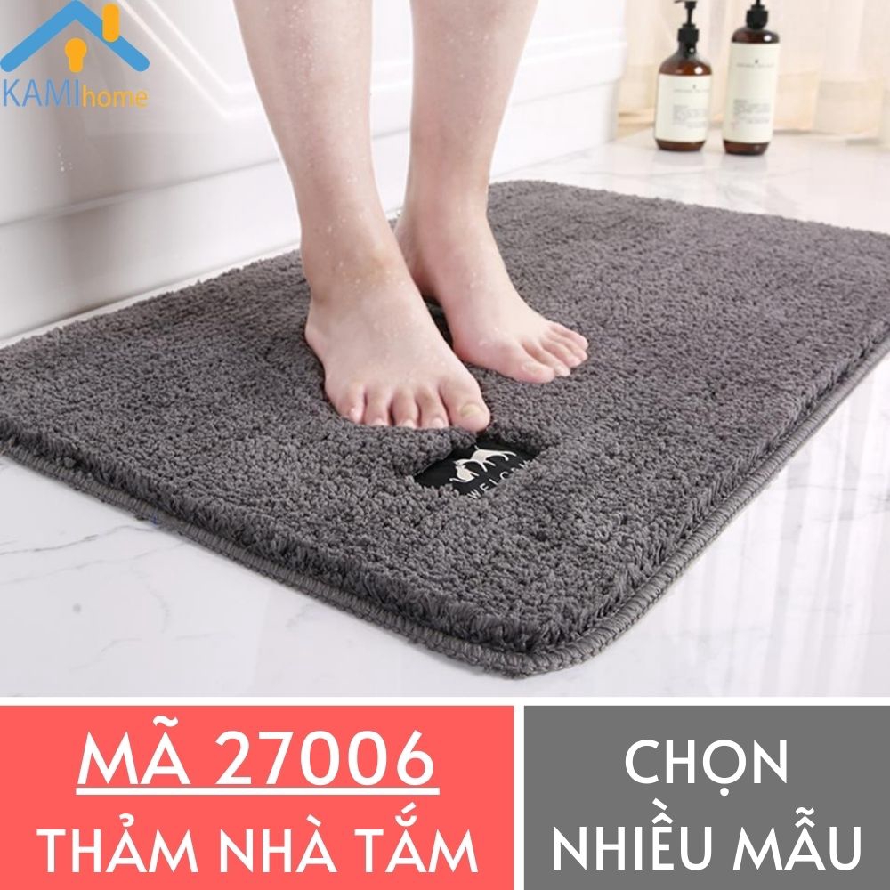 Thảm lông cừu trải sàn nhà tắm lau chùi chân thấm nước trang trí trong nhà Chữ nhật 60*40cm mã 27006