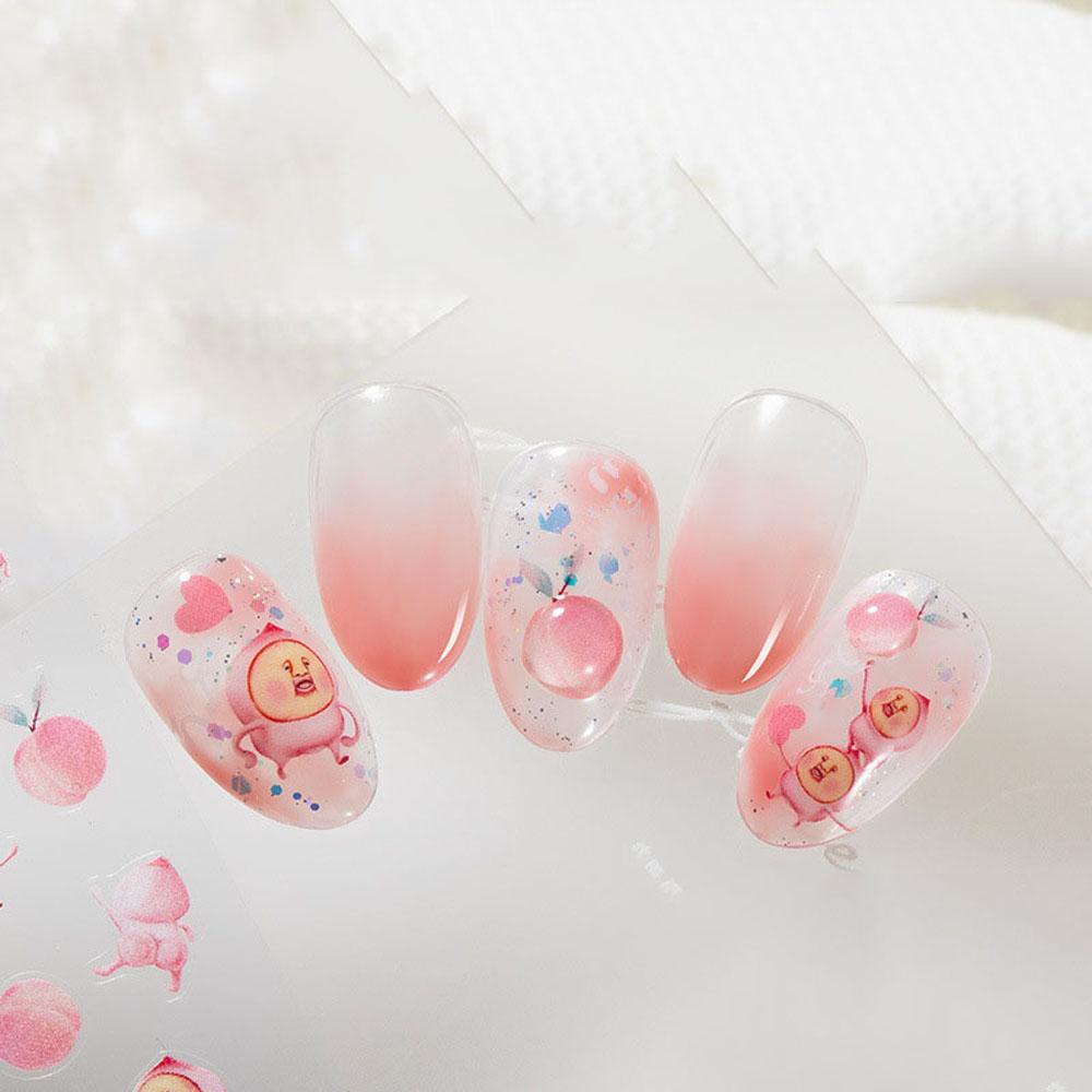 Miếng Dán Trang Trí Móng Tay 3D Họa Tiết Trái Cây Hoạt Hình 5D Dễ Thương