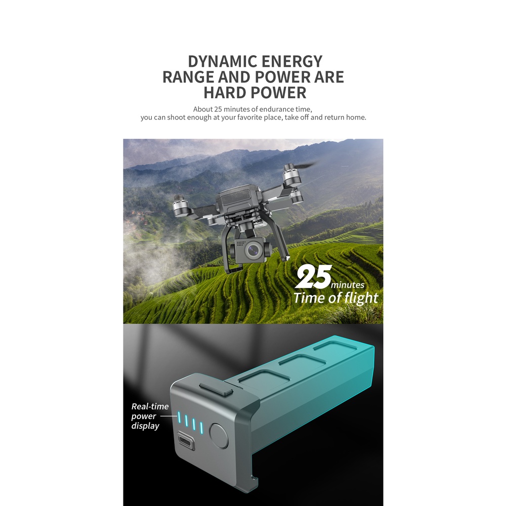 Flycam SJRC F7 4K PRO - camera 4K gimbal 3 trục - bay xa 3KM