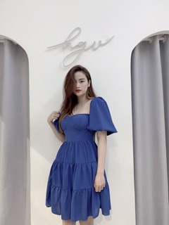 Váy cúp ngực xanh