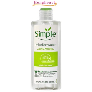 Nước tẩy trang Simple Kind To Skin Micellar Cleansing Water 200 mẫu mới, tẩy trang simple lành tính-honghoavt