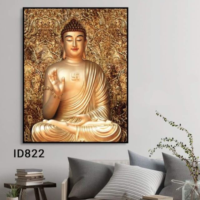 Tranh in canvas Đức Phật Như Lai 60x80 giá kèm khung