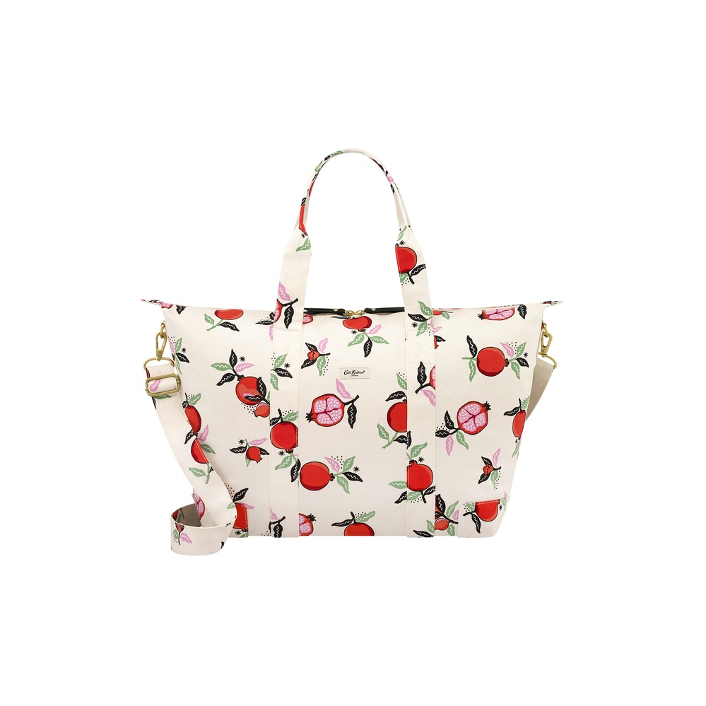 Cath Kidston - Túi du lịch xếp gọn/Foldaway Overnight Bag - Pomegranate - Cream -1049169