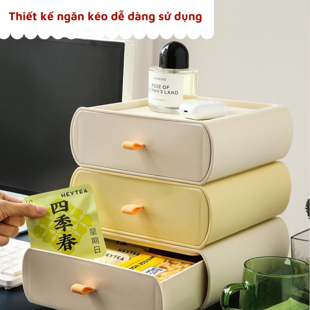 Hộp nhựa để bàn với chất liệu nhựa PP dẻo cao cấp chứa được nhiều vật dụng có ngăn kéo sang trọng và tiện lợi