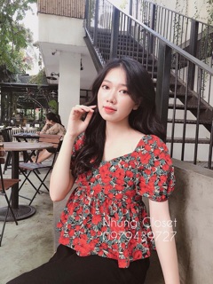 ÁO PEPLUM HOA XOÈ