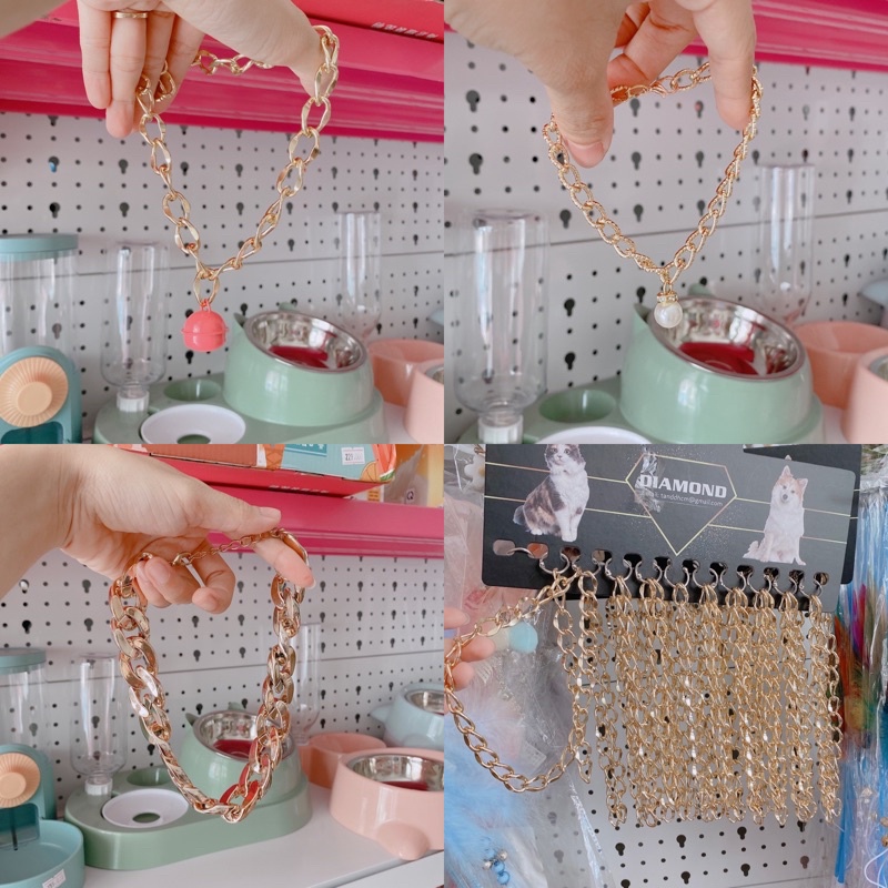 vòng cổ xích vàng cho chó mèo bao sang xịn mịn thơm rất ngầu