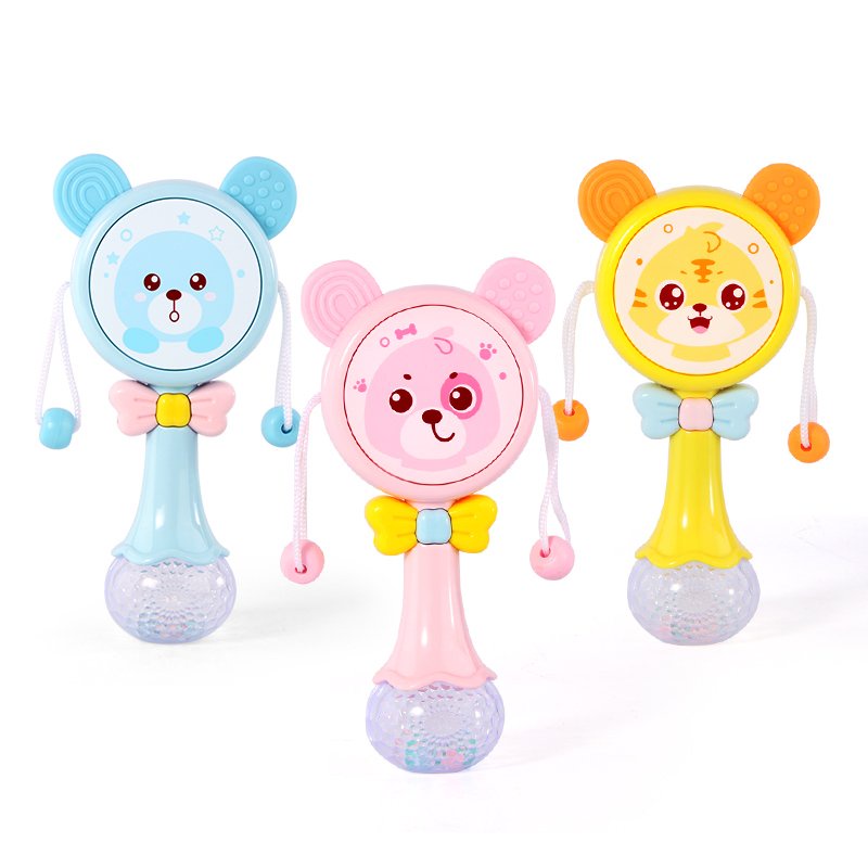 Đồ Chơi Trống Lắc Tay Có Phát Nhạc Và Đèn Nhấp Nháy Vui Nhộn Đáng Yêu Cho Bé