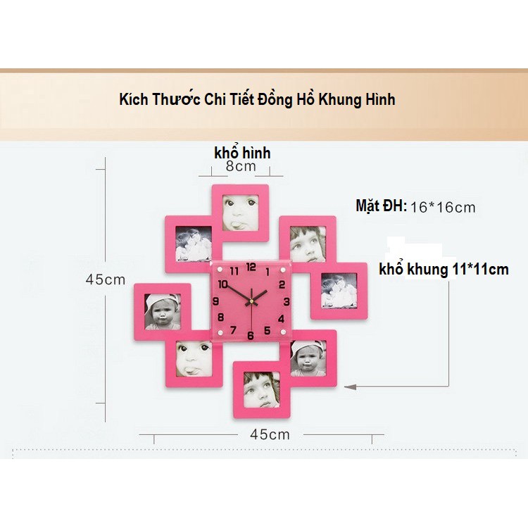 Đồng Hồ Khung Hình Nghệ Thuật Trang Trí Treo Tường - Nhiều màu lựa chọn.