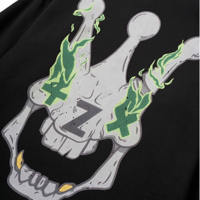 Áo khoác hoodie basic local brand Clownz Flammy Skull nỉ bông unisex nam nữ form rộng có mũ