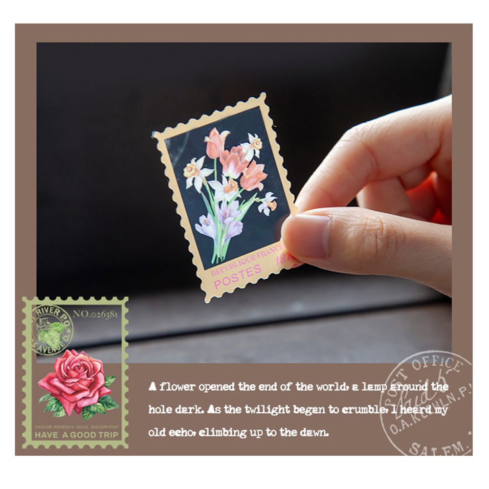 Miếng dán PET trong suốt họa tiết hoa cổ điển trang trí sổ tay/album DIY