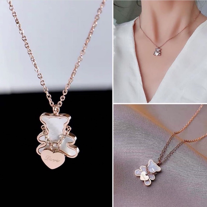 Vòng cổ gấu xà cừ tim