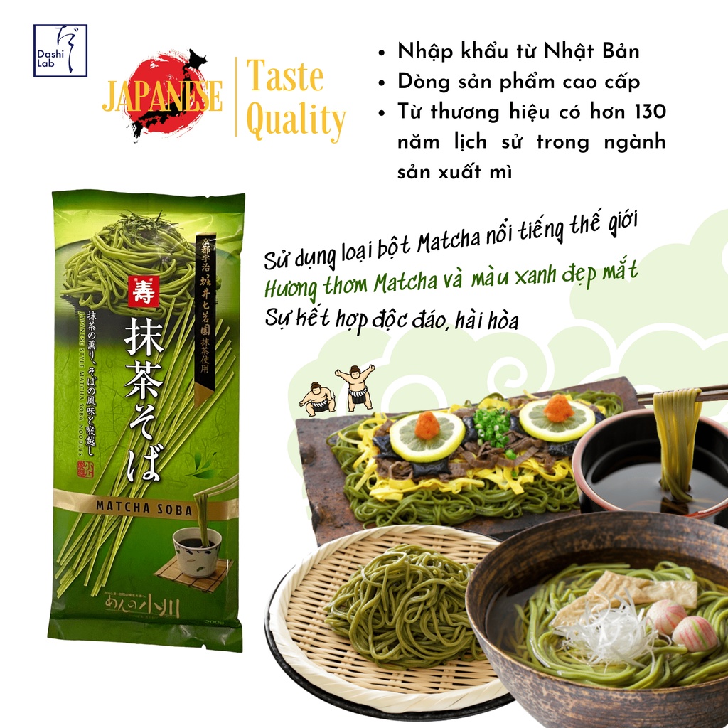 Mì Soba kiều mạch Trà Xanh Matcha Nhật Bản cao cấp Ogawa Seimen 200g