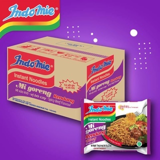 Mì Xào Indomie Vị Bò Cay 1 Thùng 40 Gói × 80gram