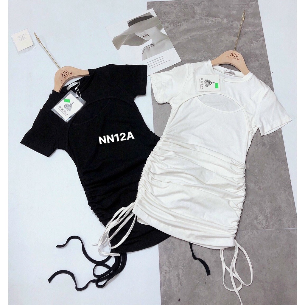 Đầm khoét ngực rút dây sexy