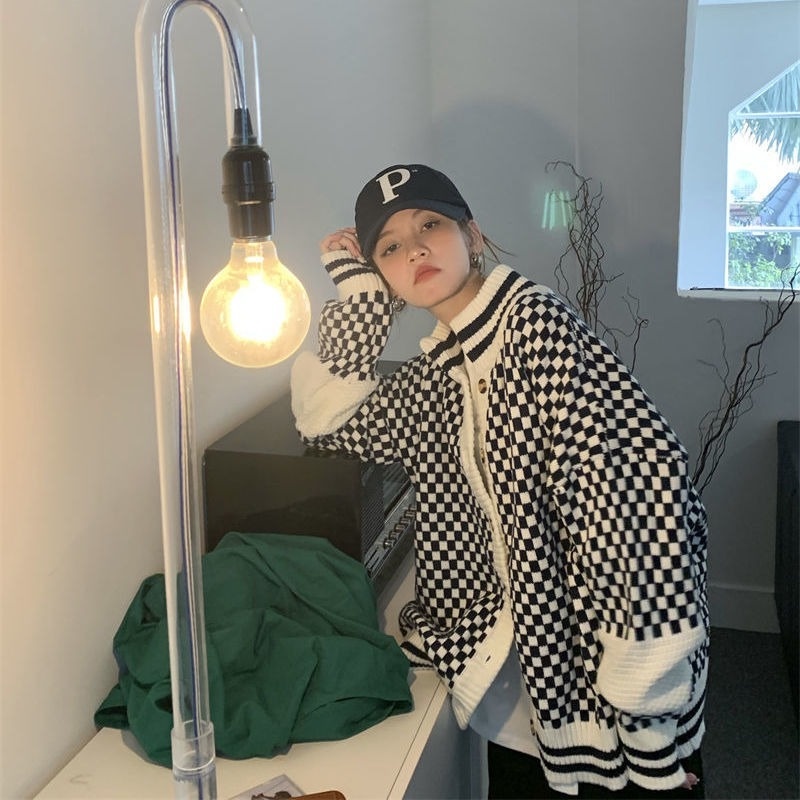 Áo khoác len dày dáng rộng thời trang thu đông cho nữ