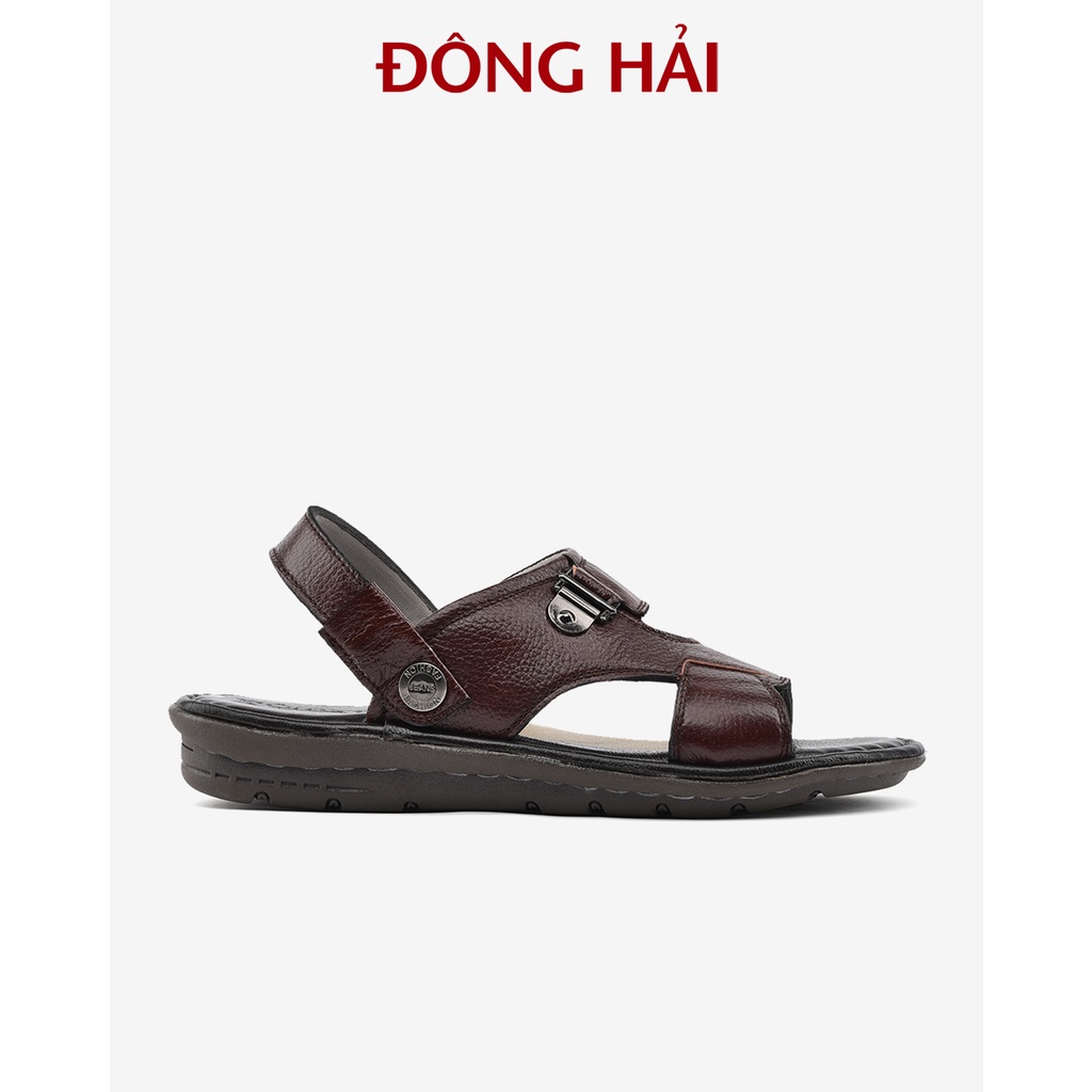 Giày Sandal nam Đông Hải quai ngang chất liệu da bò cao cấp đế  cao su chắc chắn - S1110