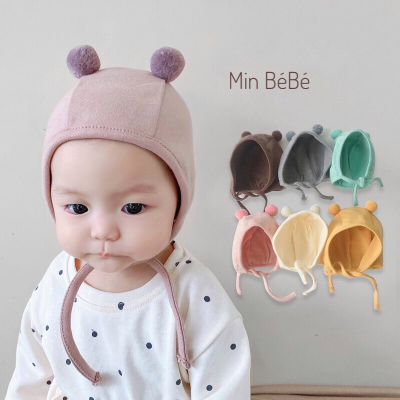 Mũ cục bông cho bé 0-12m Min Bé Bé
