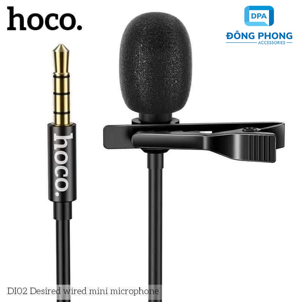 Micro Mini Hoco Di02 Kẹp Áo Chính Hãng Có Màng Lọc Tạp Âm