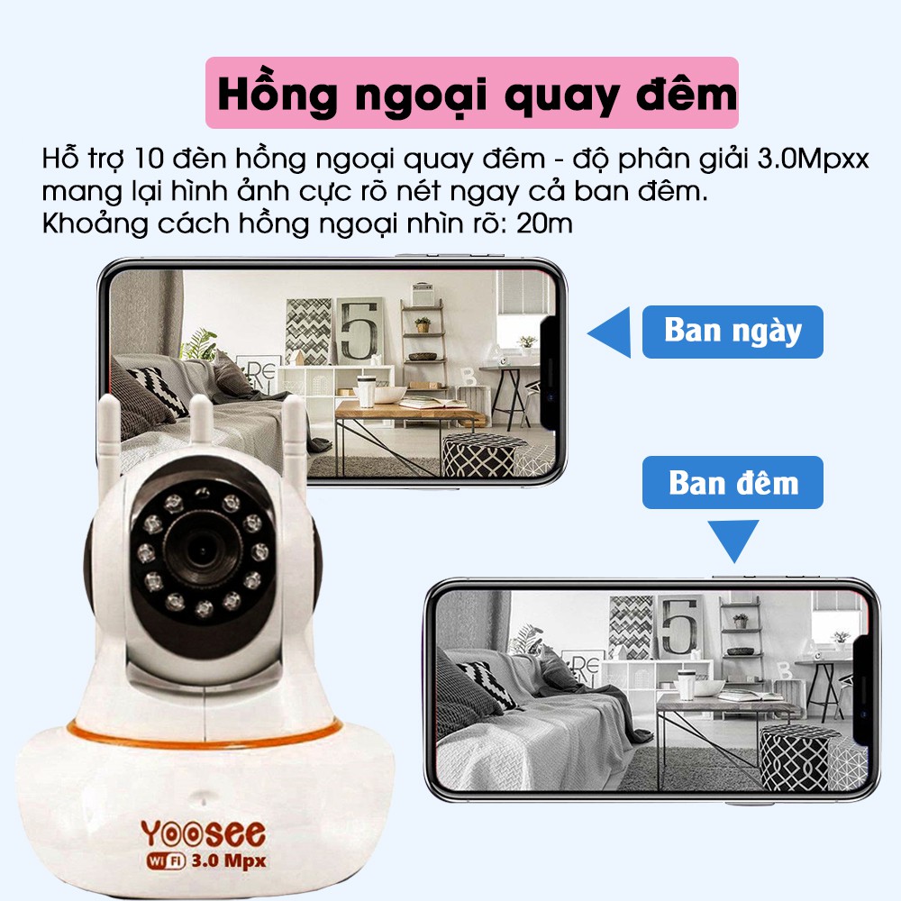 Camera Yoosee 3.0 Mpx 1296 Pixel Chính Hãng - Thẻ Nhớ Yoosee Chính Hãng - Bảo Hành 24 Tháng | BigBuy360 - bigbuy360.vn