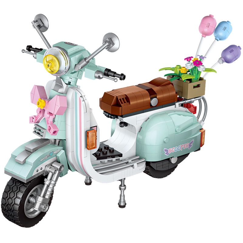 Đồ chơi lắp ghép khối xây dựng, xe mô hình Scooter hãng LOZ
