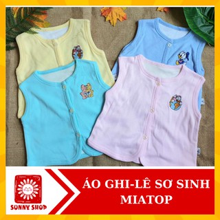 (Chọn màu) Áo ghi lê cotton nỉ MÀU sơ sinh đến 9kg MIATOP và AMAMIO/ Áo khoác ghile em bé