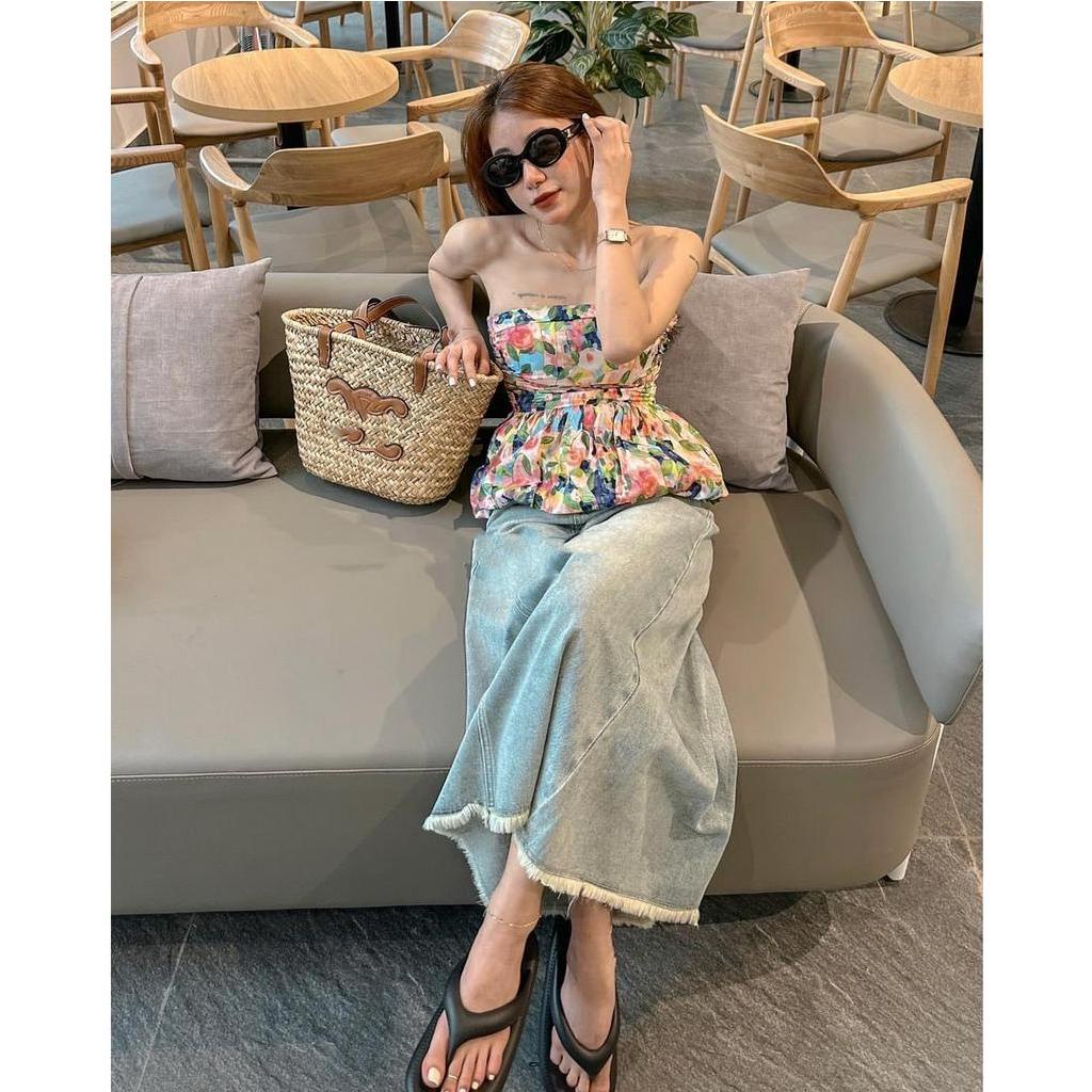 Áo quây babydoll hoa