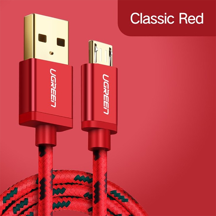 Cáp Sạc Điện Thoại Micro USB 2.4A Bện Jeans Cao Cấp UGREEN