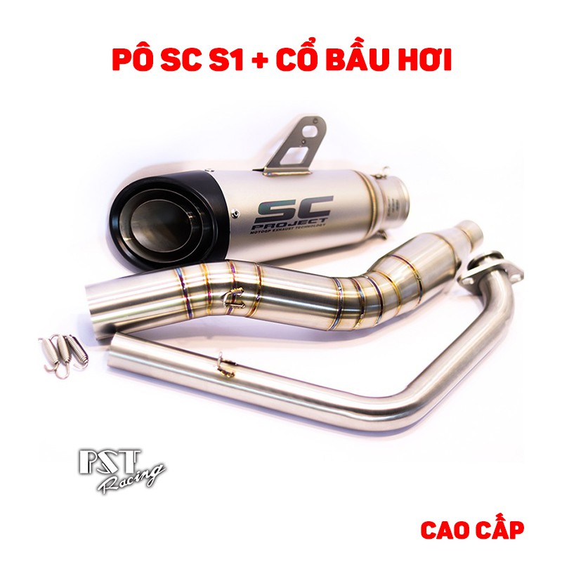 Pô SC S1 hai vanh kèm Cổ bầu hơi inox 304 cao cấp