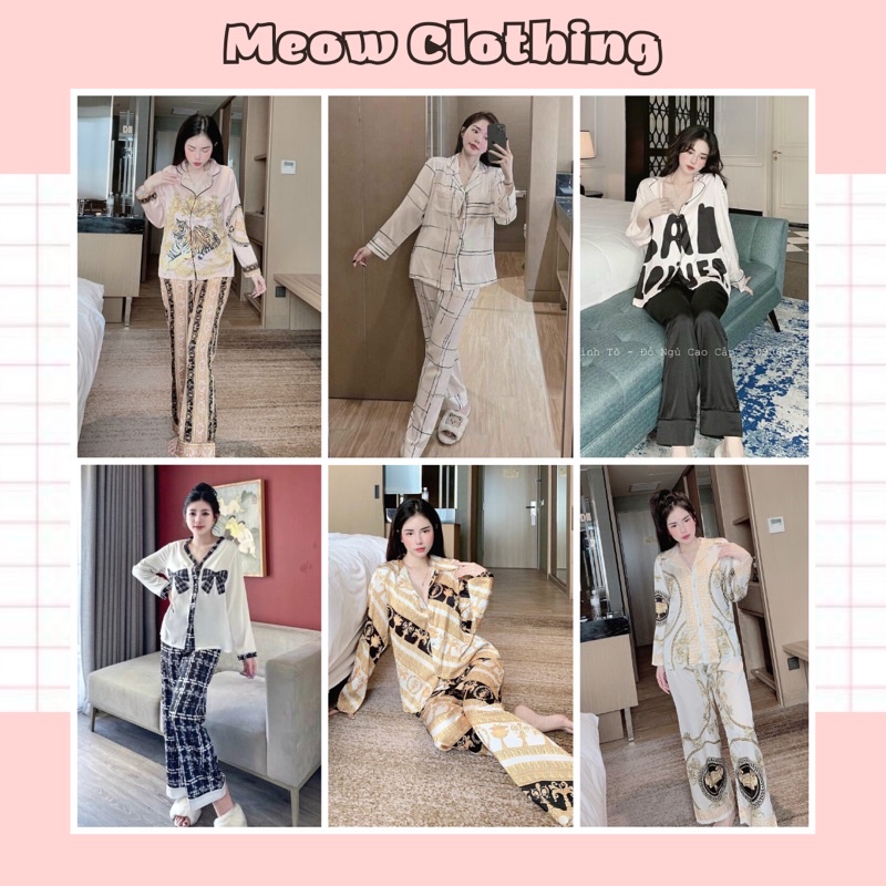 Đồ Bộ Ngủ Pijama Mặc Nhà Tay Dài Quần Dài Hàng Thiết Kế Chất Liệu Latin Cao Cấp ✨