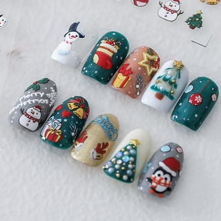 Miếng Dán Trang Trí Móng Tay Họa Tiết Ông Già Noel / Người Tuyết TS930