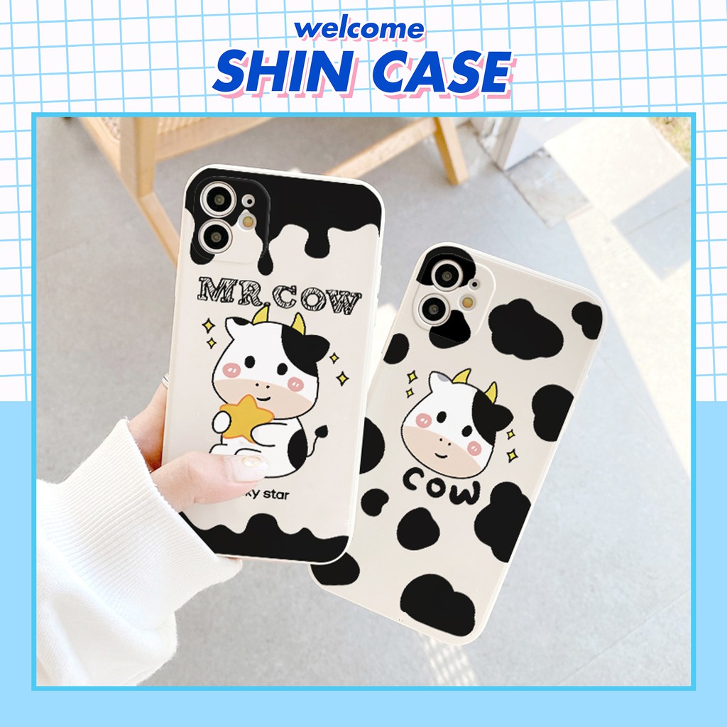 Ốp lưng iphone Mr.Cow cạnh vuông 5/5s/6/6plus/6s/6splus/7/7plus/8/8plus/x/xr/xs/11/12/pro/max/plus/promax