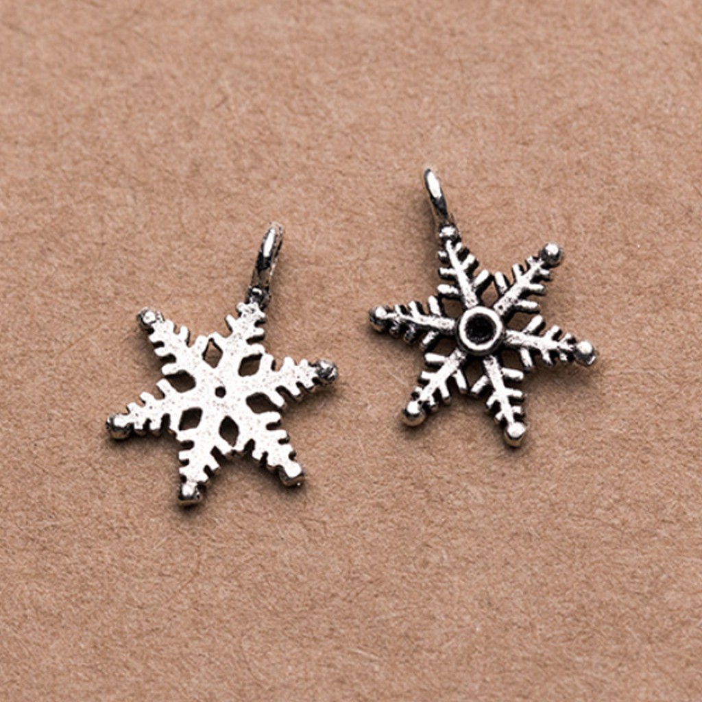 Charm bạc bông tuyết mặt treo 4