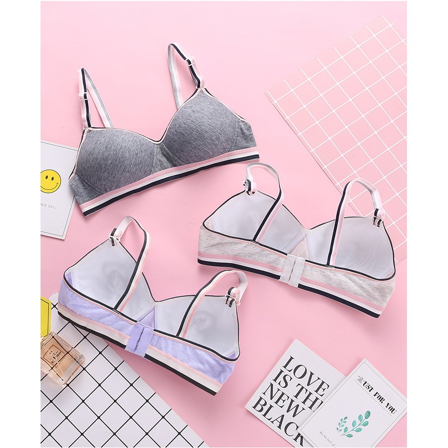 Áo ngực nữ áo lót ngực bralette chất cotton không gọng đệm mỏng phom ôm ngực mặc mát 4 màu