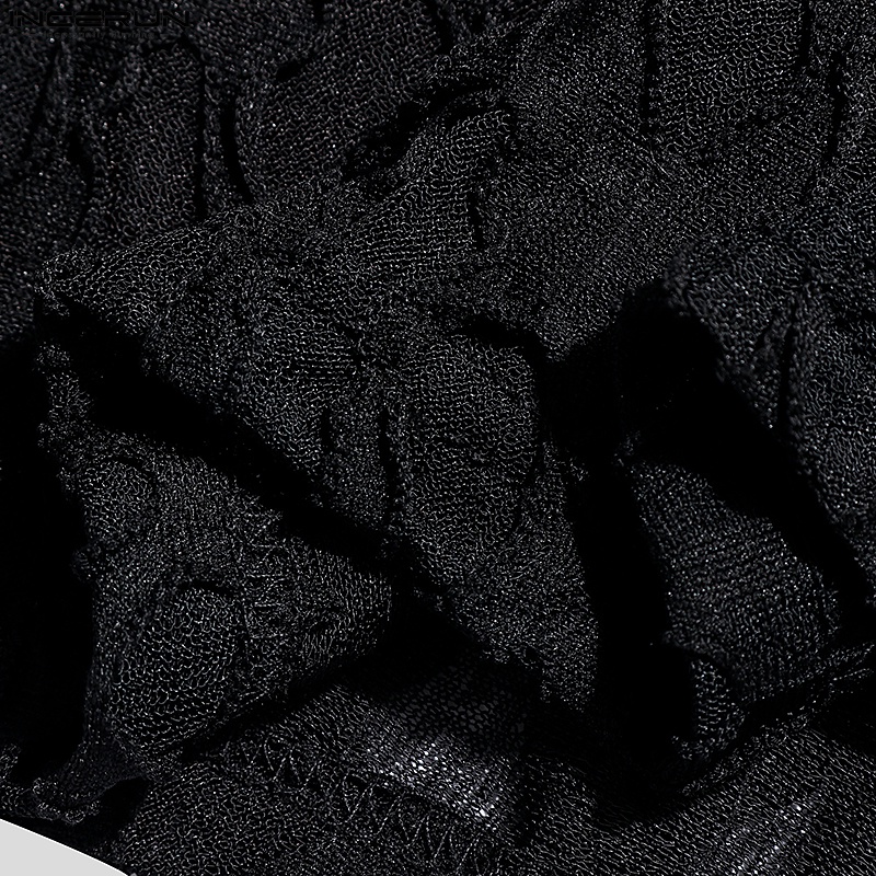 Áo tanktop INCERUN cổ lọ phối ren phong cách retro cho nam