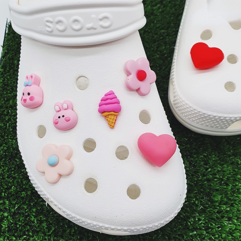 [Deco] Phụ Kiện Trang Trí Giày Crocs Hình Gia Đình Gấu Thỏ Bố / Thỏ Mẹ / Thỏ Con Dễ Thương Diy