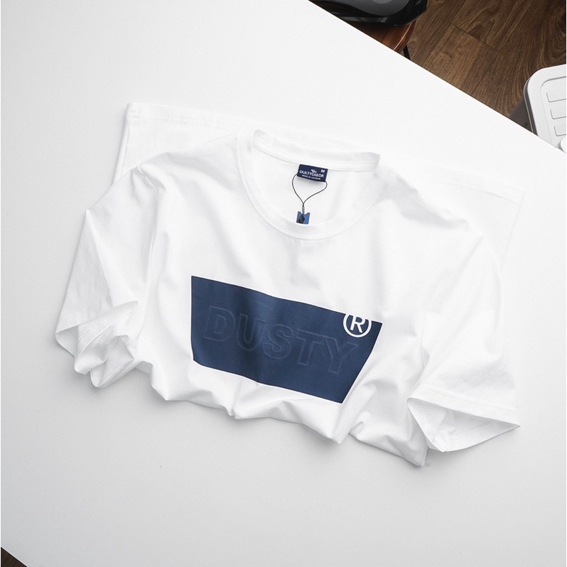 Áo thun nam nữ cổ tròn in nổi chính hãng Dusty Tailor form slimfit chất cotton 4 chiều