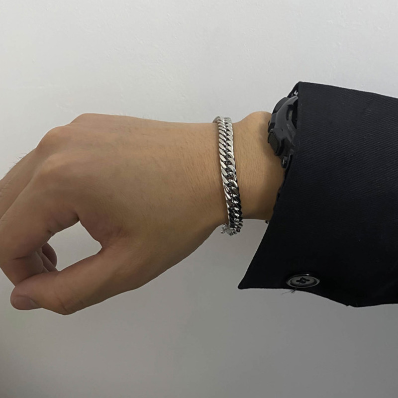 Vòng Tay Thép Titan Thiết Kế Cá Tính Phong Cách Hip-Hop