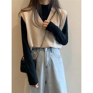 (ORDER) Áo len vest Gile nữ cổ V mặc ngoài style vintage Hàn Quốc nhẹ nhàng nhiều màu