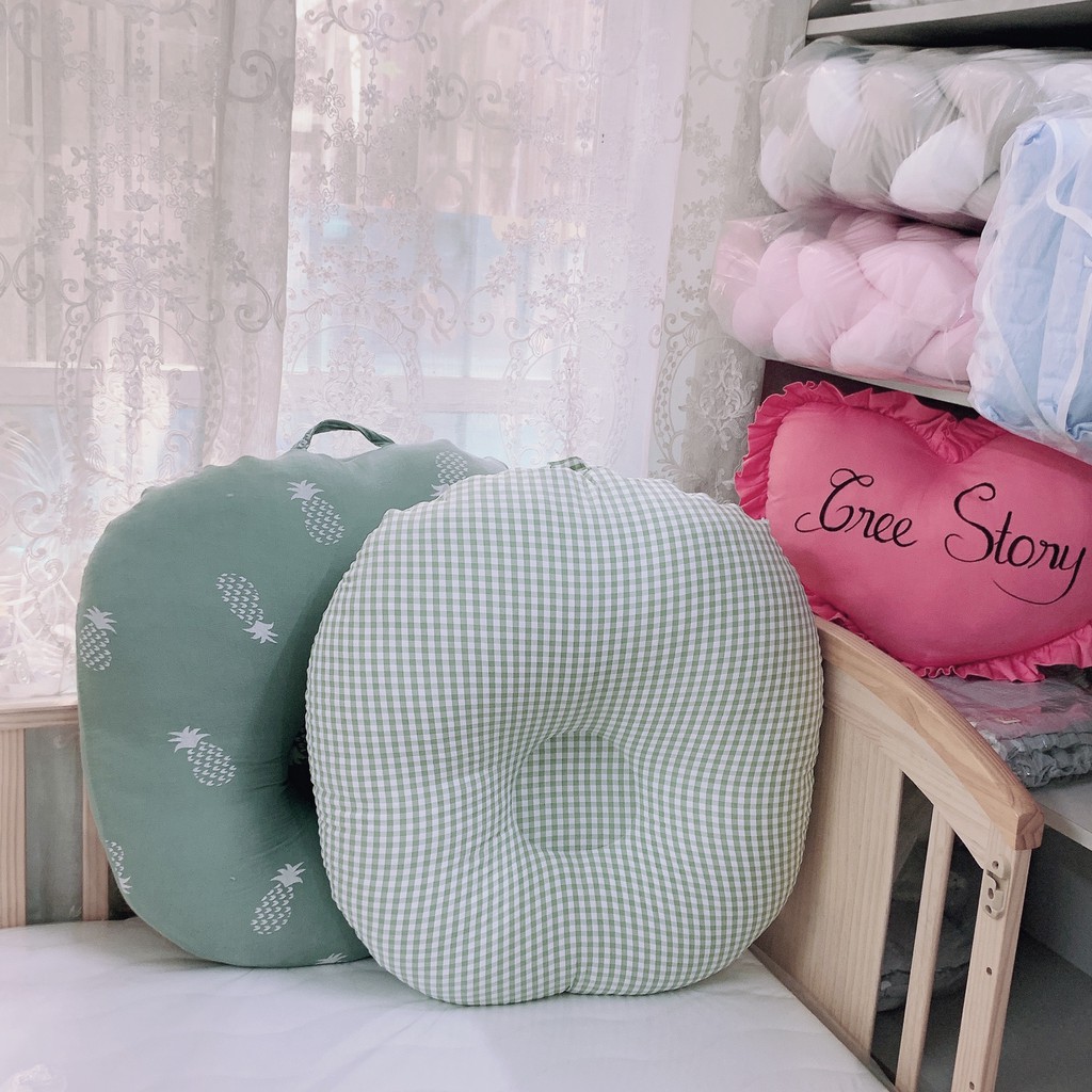 Gối chống trào ngược vải xô muslin và cotton nhăn cao cấp