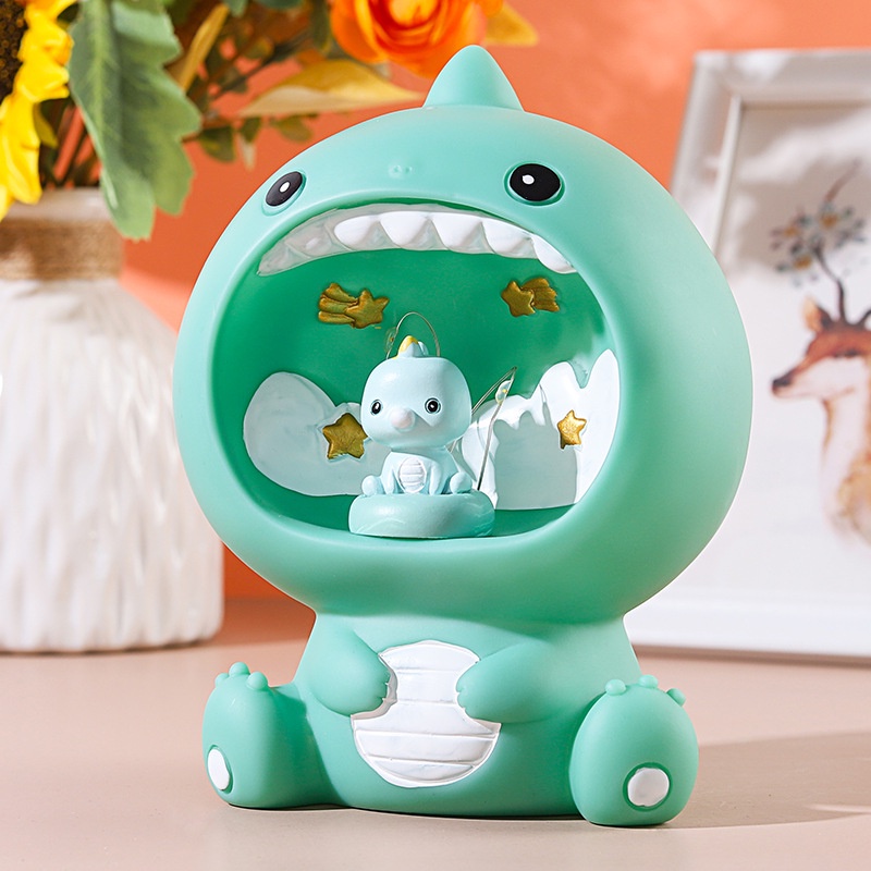 Ống Heo Tiết Kiệm Hình Thú Cưng Dễ Thương Có Đèn Ngủ Khủng Long Phim Hoạt Hình Sáng Tạo Khủng Long Trẻ Em Phim hoạt hình heo đất hình khủng long thân thiện với môi trường con vịt nhỏ