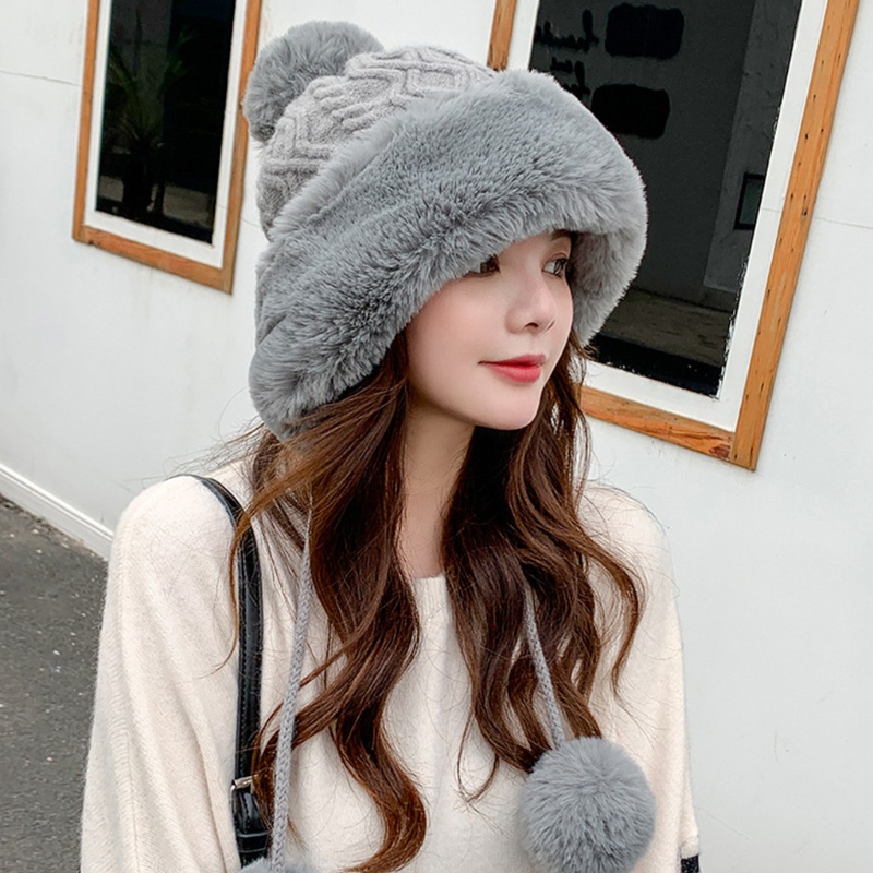Mũ Len Dệt Kim Chống Lạnh Thời Trang Thu Đông