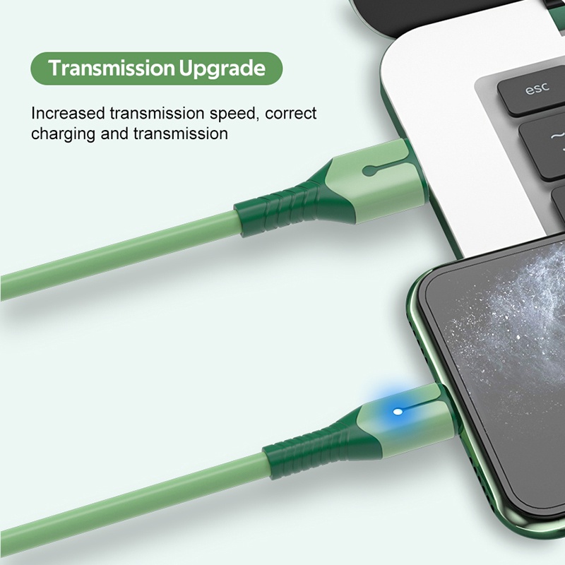 Hàng đã sẵn sàng cáp sạc nhanh silicon 5a lỏng cho android micro usb i-p loại c dây sạc điện thoại cáp dữ liệu có đèn led
