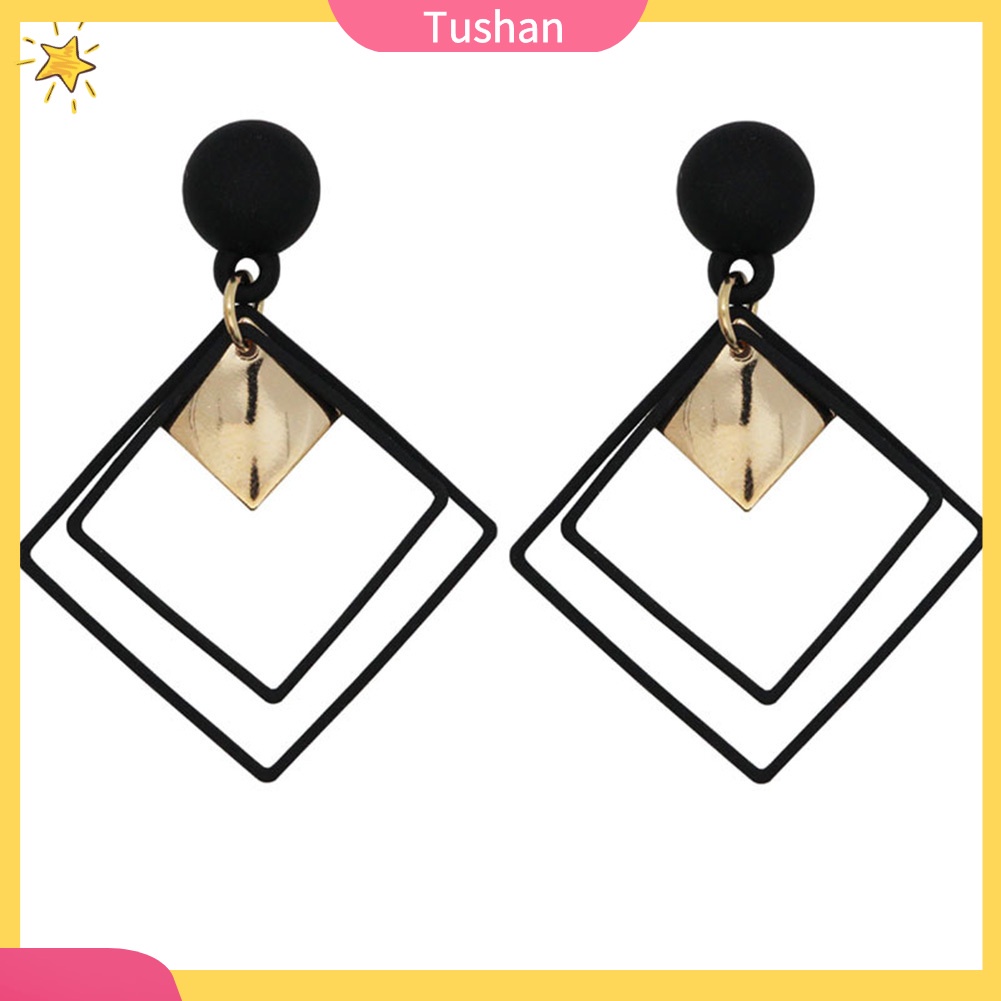 Đôi Khuyên Tai Dài Phối Hình Thoi Thời Trang Cho Nữ