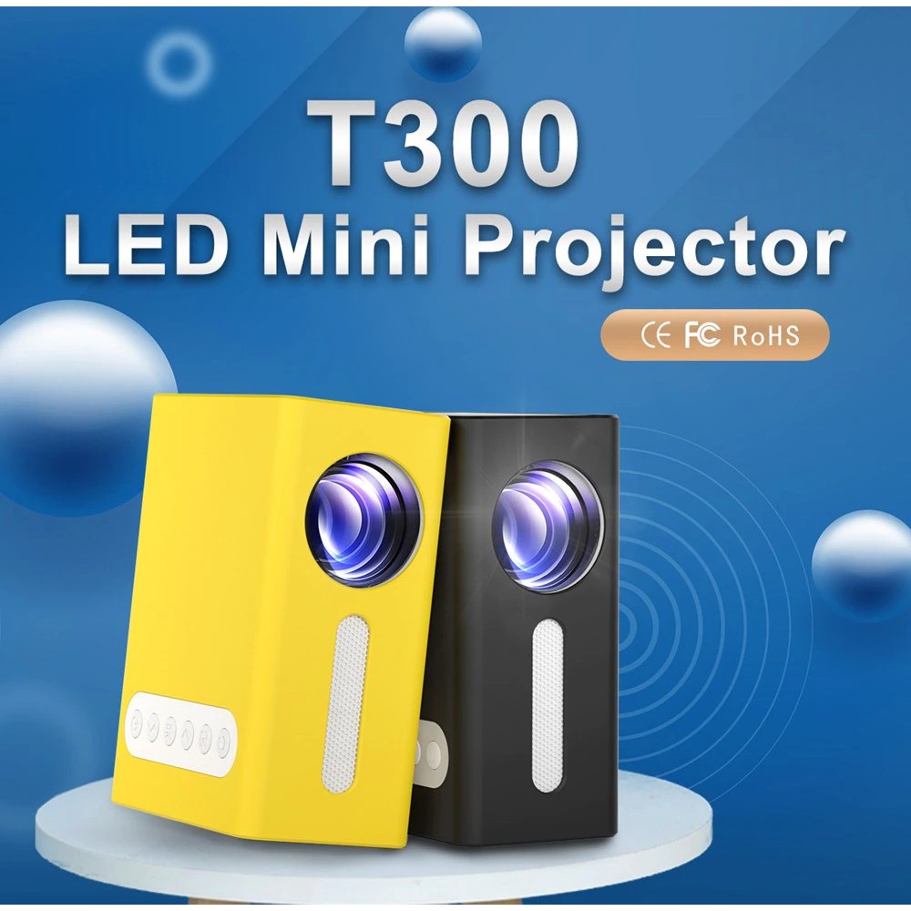 MÁY CHIẾU PHIM MINI LCD TẠI NHÀ T300 THÍCH HỢP CHO ĐIỆN THOẠI, MÁY TÍNH BẢNG, LAPTOP
